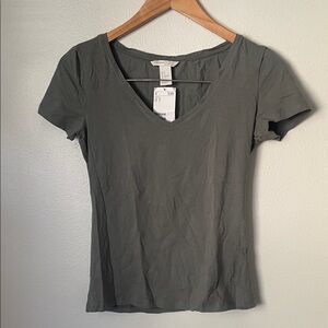 H&M Women's V-Neck Tee - Gray